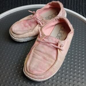 Hey Dude Wendy Tie Dye Lemon Youth Shoes Pink